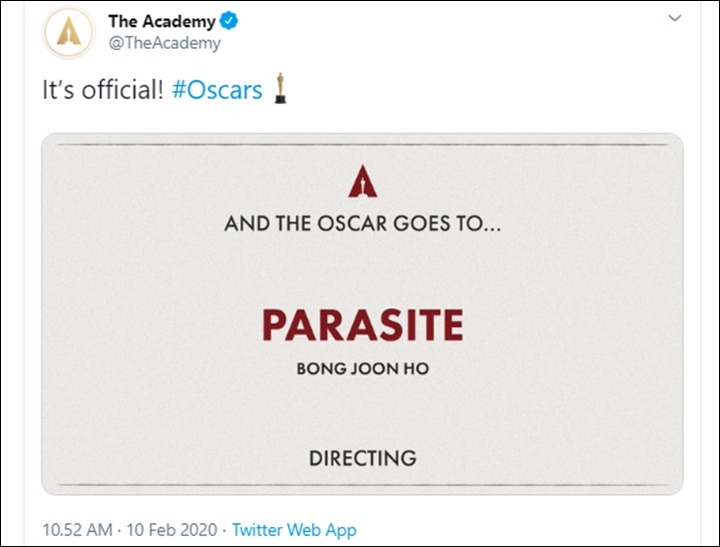 Oscar 2020: Bong Joon Ho Menangis Menang Best Director, Beri Penghormatan untuk Martin ScorseseOscar 2020: Bong Joon Ho Menangis Menang Best Director, Beri Penghormatan untuk Martin Scorsese