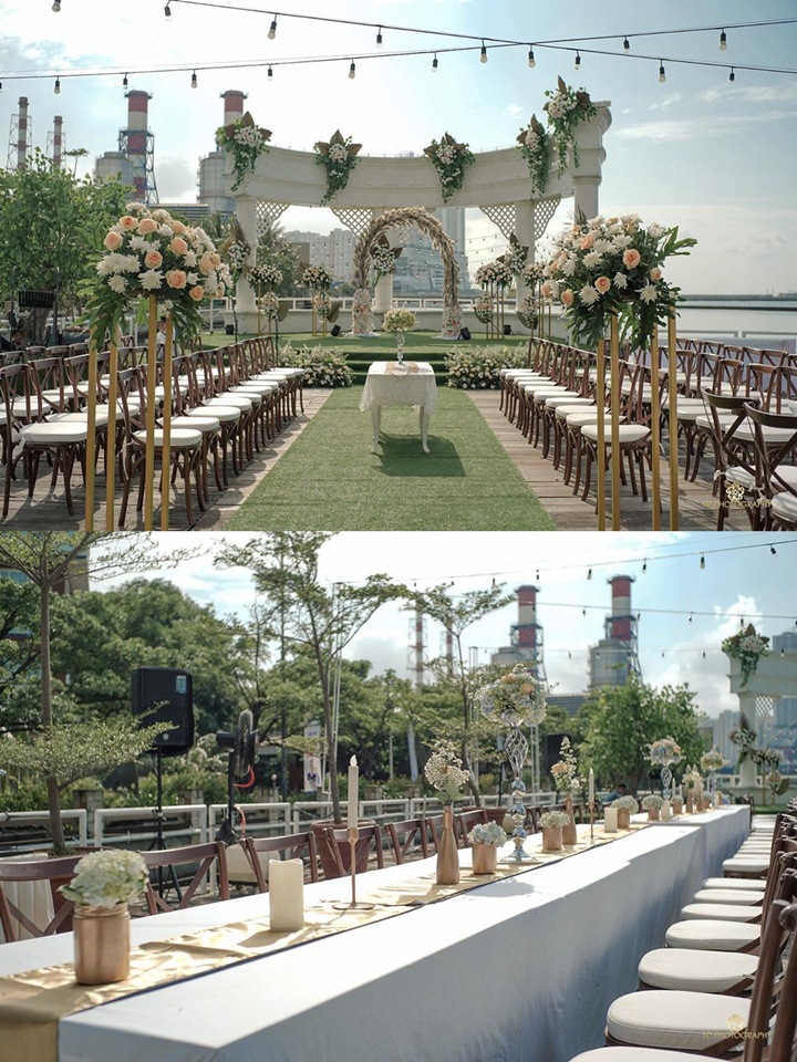 Detail Hiasan Cantik di Meja Tamu Undangan, Ada Aksen Emasnya