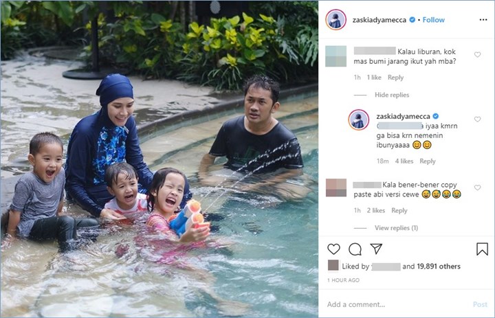 Begini Jawaban Zaskia Adya Mecca Soal Anak Sambungnya Yang Jarang Terlihat Liburan Bersama