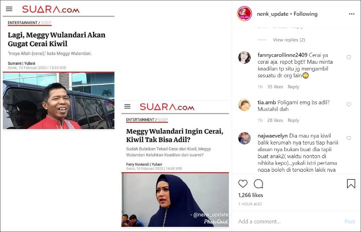 Gugat Cerai Kiwil dan Minta Keadilan, Meggy Wulandari Malah Tuai Cibiran
