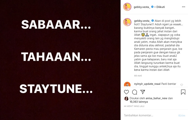 Gebby Vesta Bocorkan Lucinta Luna Telah Ditangkap atas Kepemilikan Narkoba