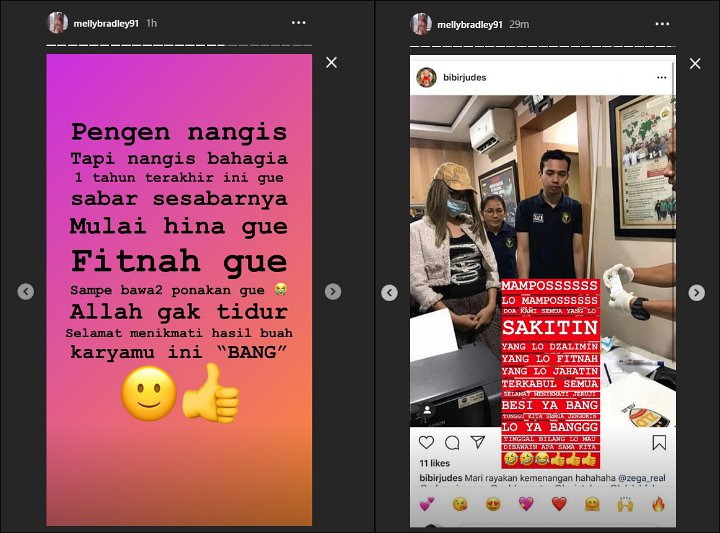 Reaksi Melly Bradley