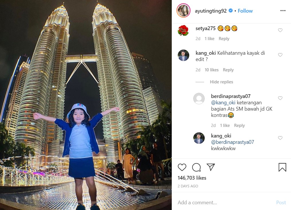 Potret Liburan Anak Ayu Ting Ting Saat Di Malaysia Disebut Editan