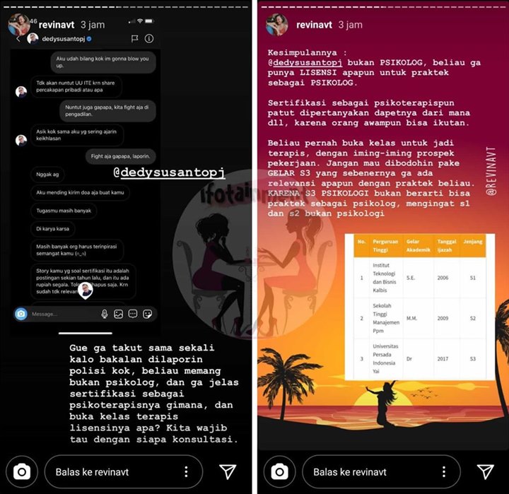 Revina VT Bongkar Fakta Dedy Susanto Tak Memiliki Lisensi
