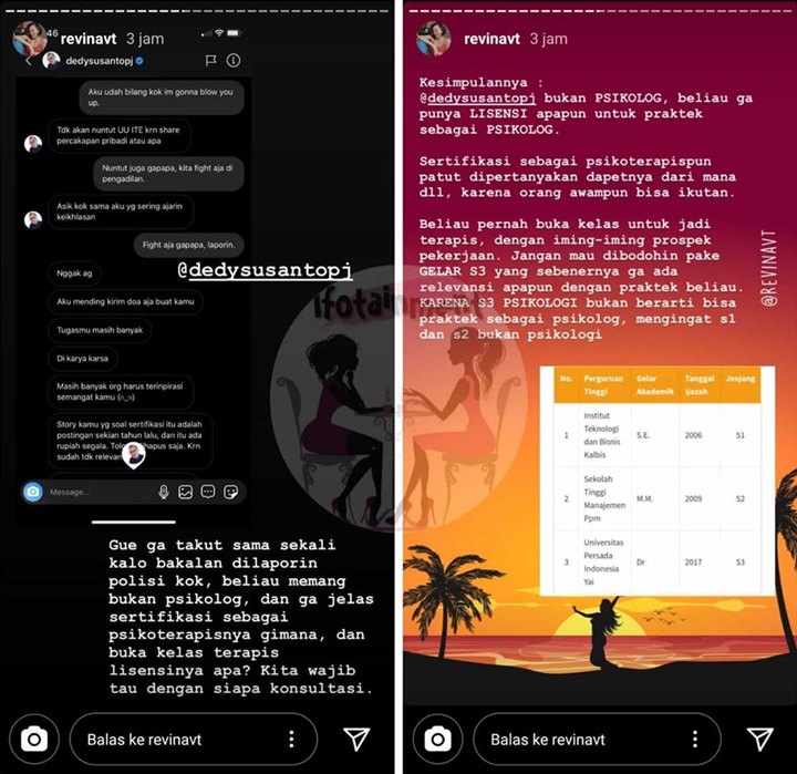 Revina VT Bongkar Dedy Susanto Tak Terdaftar Sebagai Psikolog