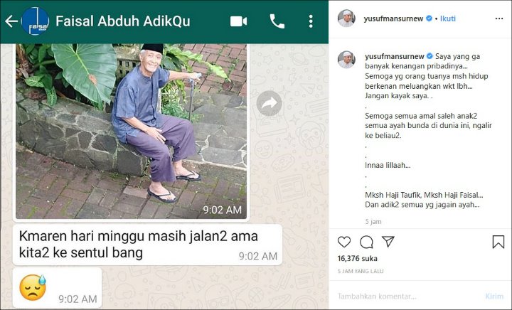 Sang Ayah Meninggal, Ustaz Yusuf Mansur Mengaku Tak Punya Banyak Kenangan