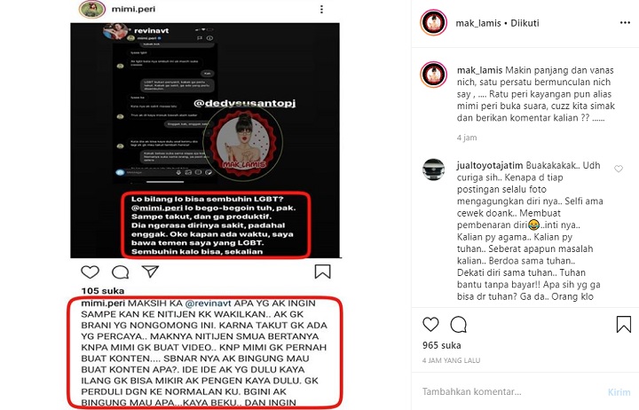 Usai Dibongkar Revina VT, Mimi Peri Ngaku Jadi Korban Dedy Susanto