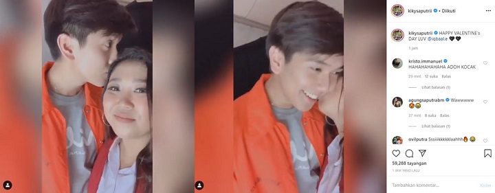 Rayakan Hari Valentine, Kiky Saputri Dikecup Iqbaal Ramadhan Bikin Fans Histeris