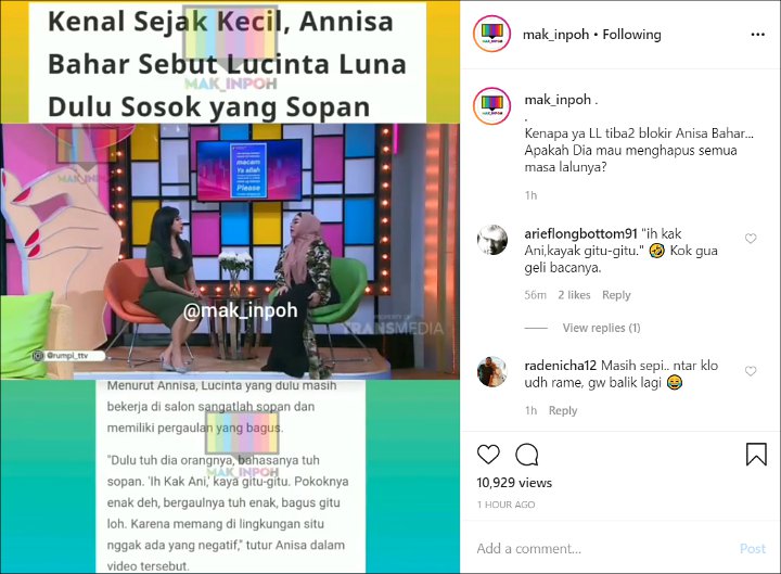 Annisa Bahar Ungkap Sosok Lucinta Luna Selalu Bersikap Sopan Hingga Cerita Soal Diputuskan Pacar