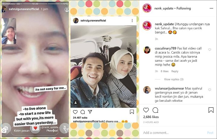 Sahrul Gunawan Bagikan Momen Saat Video Call Bareng Calon Istri, Paras Cantik Jadi Sorotan