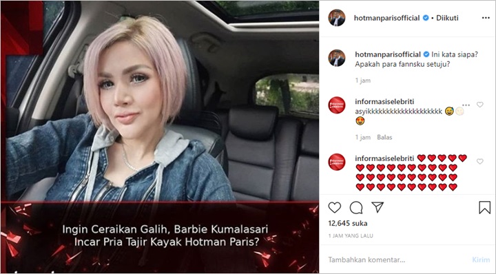 Barbie Kumalasari dan Hotman Paris