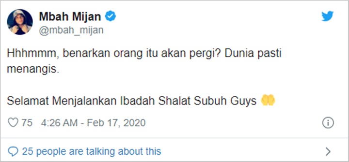 Mbah Mijan Ungkap Duka atas Kepergian Ashraf, Ramalan \'Dunia Menangis\' Langsung Dibahas