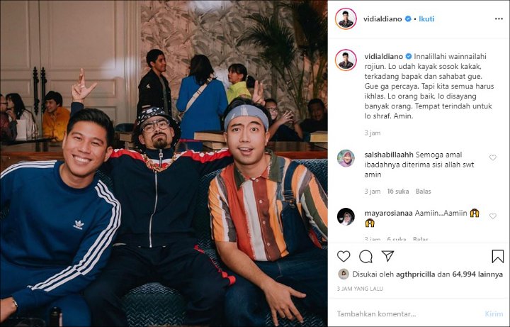 Vidi Aldiano Berduka Ashraf Meninggal