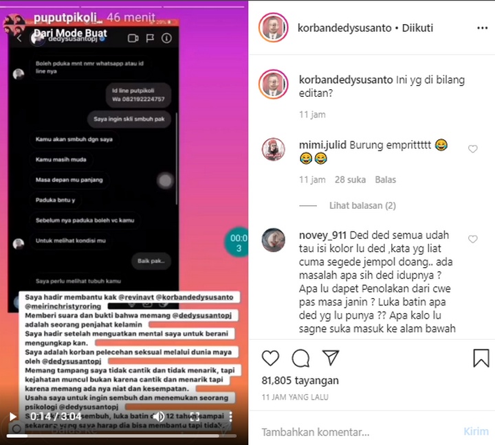 Dedy Susanto Predator Seks?