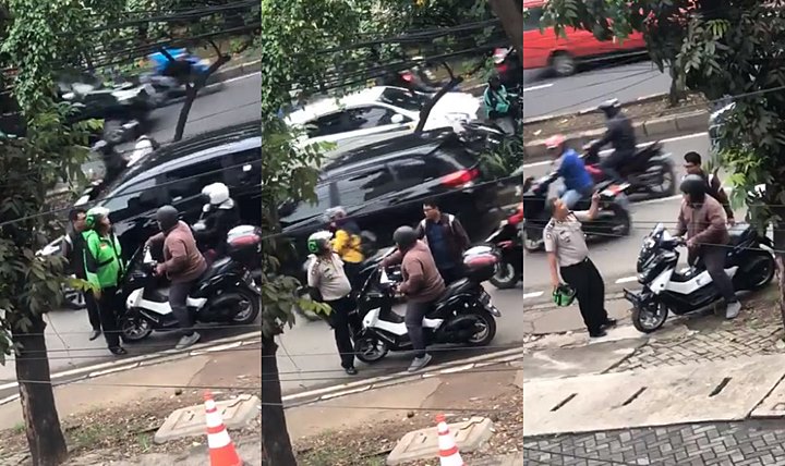 Viral Polisi Hadang Pelanggar Lalu Lintas Gunakan Jaket Ojol, Ternyata Ini Alasannya