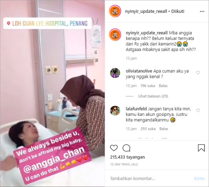 Masih Dirawat di RS Malaysia, Anggia Chan Nangis-nangis Diduga Sakit Kanker