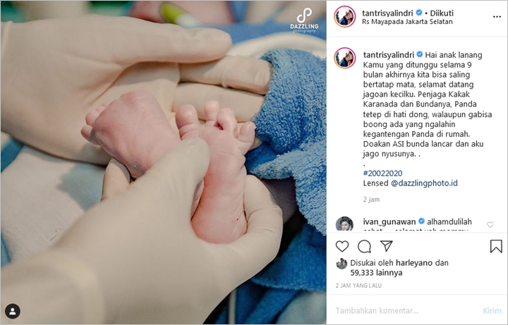 Tantri Kotak Lahiran di Tanggal Cantik, Sebut Anak Kedua Lebih Ganteng Ketimbang Sang Ayah