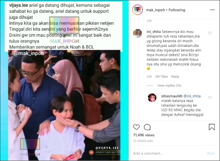 Ariel Tenangkan Noah