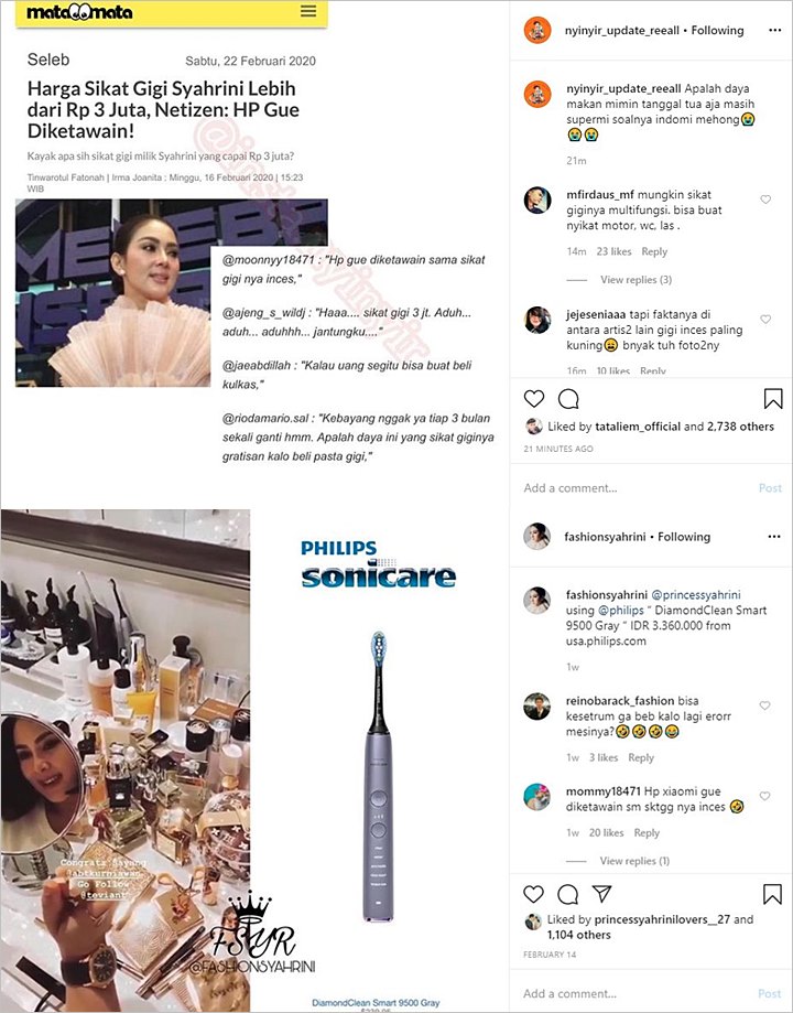Syahrini Terkuak Pakai Sikat Gigi Seharga Rp3 Juta Tuai Reaksi Tak Terduga