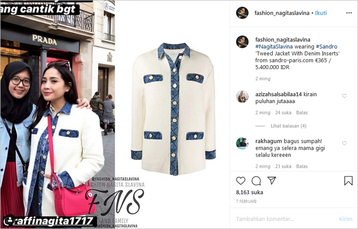 Nagita Slavina Kembaran Baju dengan Jennie