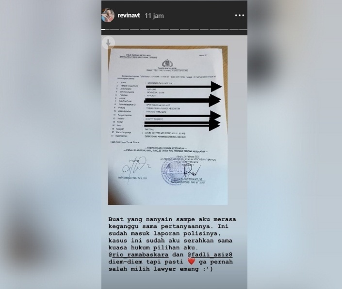 Revina VT Soal Kasus Dedy Susanto