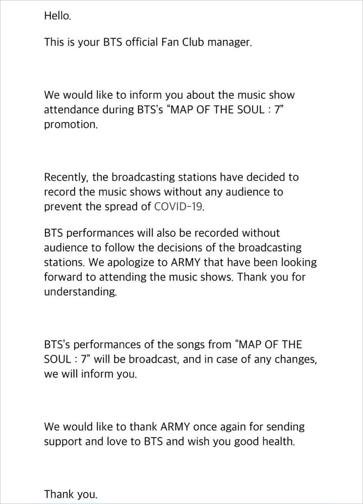 Comeback di Acara Musik, BTS Tampil Tanpa Penonton Satu Pun Karena Ini
