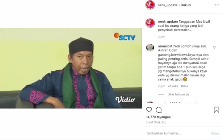 Kiwil Ngaku Tampan Saat Ditanya Orang Ketiga, Kesetiaan Dibandingkan dengan Almarhum Ashraf