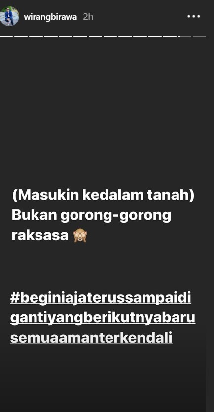 Postingan Wirang Birawa Tanggapi Soal Banjir Untuk Sindir Gubernur DKI Jakarta?