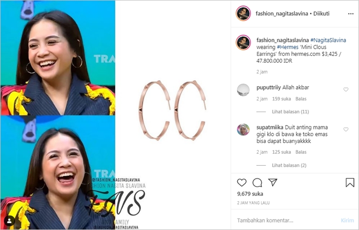 Nagita Slavina Bikin Histeris Pakai Anting Sederhana Seharga Rp 47 Juta, Kembaran dengan Dua Lipa