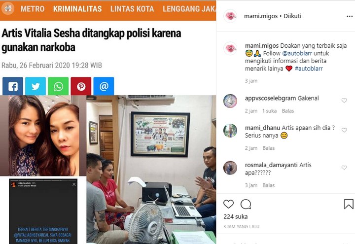 Vitalia Sesha Kasus Narkoba