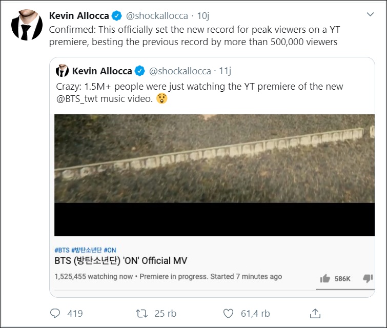 BTS \'ON\' Cetak Rekor Raih 10 Juta Viewers Kurang Dari 2 Jam, Bikin Sejarah Di YouTube Premier Juga