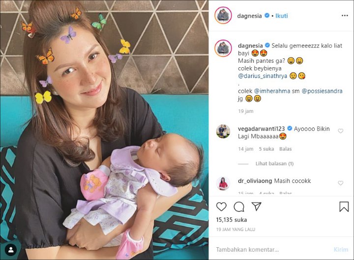 Donna Agnesia Pamer Foto Gendong Bayi, Kode Keras Ingin Nambah Momongan