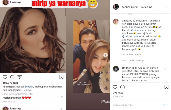 Warna Rambut Luna Maya vs Syahrini