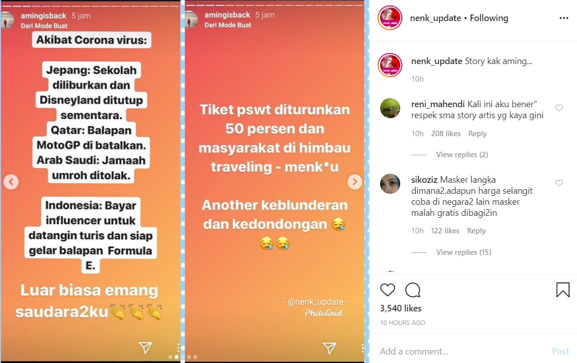 Tanggapi Virus Corona, Aming Beri Sindiran Pada Pemerintah Tak Ada Perlindungan Untuk Rakyat