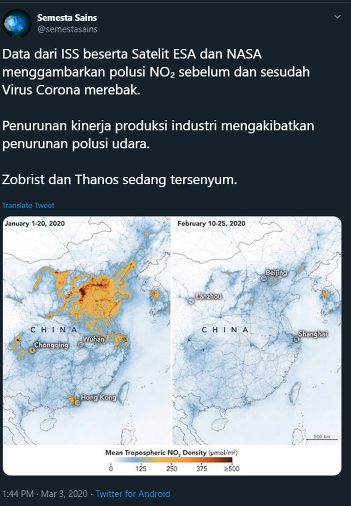 Polusi di Tiongkok Turun Drastis, Salah Satu \'Berkah\' Wabah Corona?