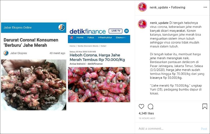 Harga jahe