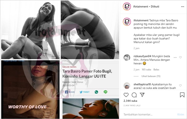 Tara Basro Foto Tanpa Busana Diprotes