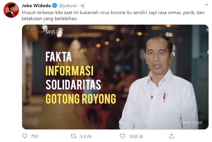 Jokowi \'Sindir\' Kepanikan Akibat Corona, Ungkap Musuh Yang Lebih Bahaya dari Virus