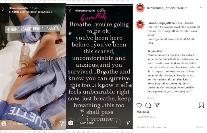 Olla Ramlan Posting Foto di Rumah Sakit Justru Diduga Hamil Calon Anak Keempat