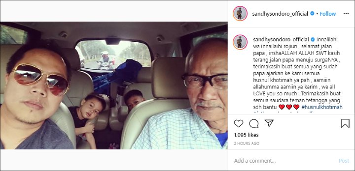 Ayah Sandhy Sondoro Meninggal 2