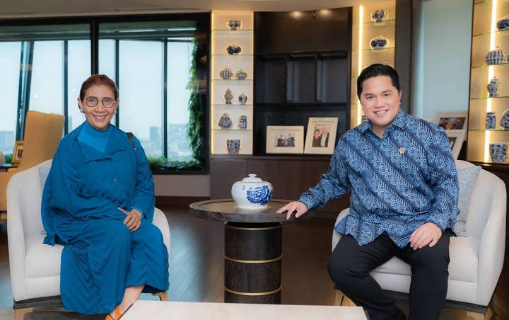 Susi Pudjiastuti Sambangi Erick Thohir, Kode Bakal Jadi Bos BUMN?