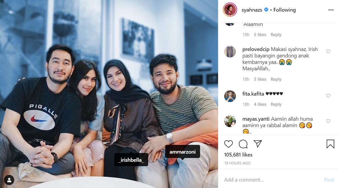 Irish Bella Hamil Muda Jenguk Bayi Kembar Syahnaz Shadiqah Bikin Netizen Terharu, Kenapa?