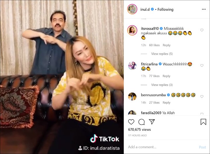 Inul Daratista Sukses Bikin Ngakak Netizen Saat Perdana Main Tik Tok Bareng Suami