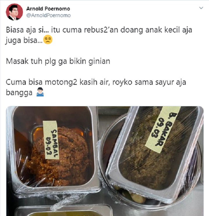 Julid Terus, Chef Arnold Komentari Netter Pembuat Sup Sampai Beri Masukkan Ini