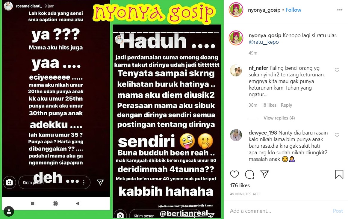 Perseteruan Rosa Meldianti dan Dewi Persik Diduga Masih Berlanjut Gara-Gara Sindiran Ini