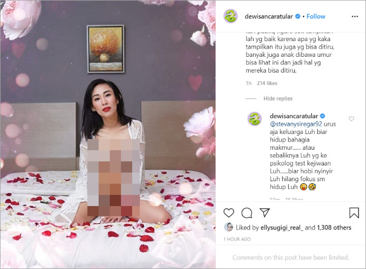 Kembali Pamer Potret Vulgar, Dewi Sanca Jawab Ngegas Saat Dianjurkan Pergi Ke Psikolog