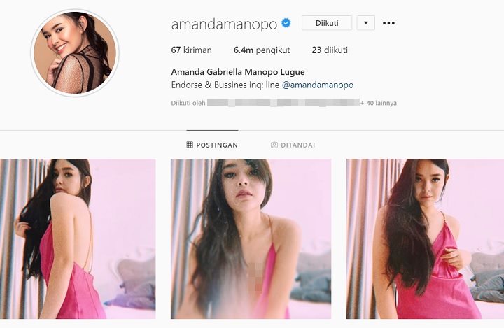 Kembali Pajang Foto-foto Seksi, Amanda Manopo Ngaku Jadi Diri Sendiri
