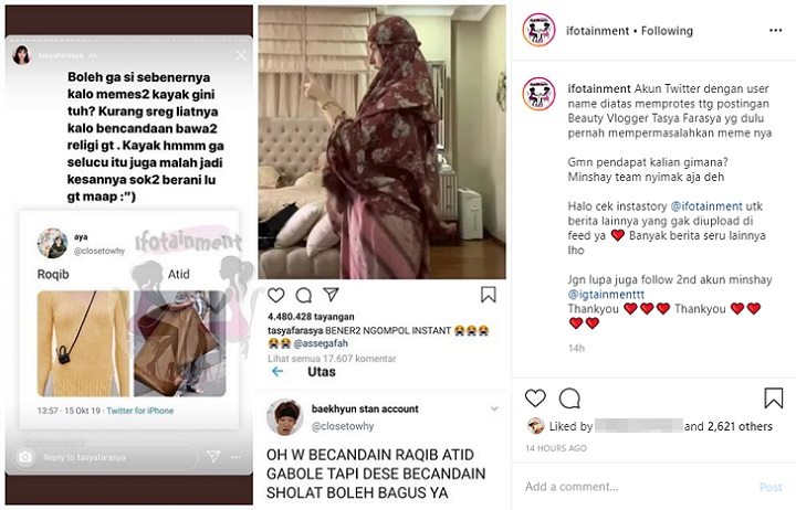 Tasya Farasya Kena Protes Usai Jadikan Salat sebagai Bahan Candaan