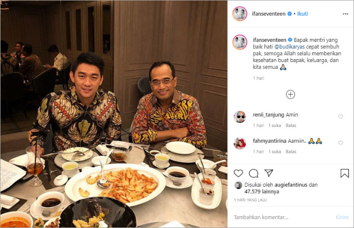 Ifan Seventeen Beri Dukungan Ke Menhub