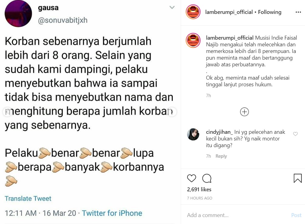 Musisi Indie Faisal Najib Siap Bertanggung Jawab Usai Akui Perkosa Lebih Dari 8 Perempuan